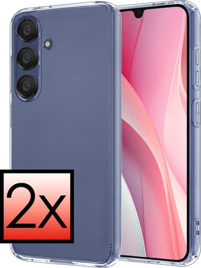 Hoesje - 2 Stuks - Geschikt voor Samsung Galaxy A15 - Sterk & Shockproof - Case Siliconen - Back Cover - Telefoon Hoes - Transparant