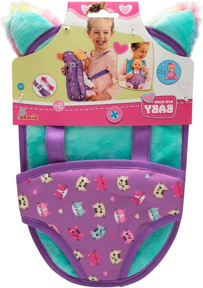 Poppen Draagzak - Baby Poppen Drager - Poppen Spelen - Verstelbare Bandjes - 30-43 cm - Blauw