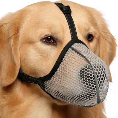 Honden Muilkorf - Huisdier Mondkap - Veiligheid Training - Reflecterend Ademend - Verstelbaar S - Grijs