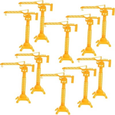 Hijskraan Speelgoed Set - Bouwvoertuig Model - Fijne Motoriek Ontwikkelen - Handbediende Hefunctie - 18.50X15.00X6.50CM - Geel