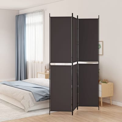vidaXL - Kamerscherm - met - 3 - panelen - 150x220 - cm - stof - bruin