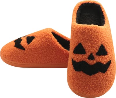 Budino® Halloween Pantoffels - Smiley Sloffen - Pantoffels - Sloffen - Dames en Heren - Pompoen Doodskop - Maat 37/38