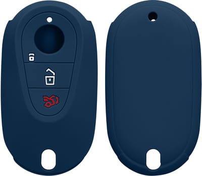 kwmobile autosleutel hoesje geschikt voor Mercedes Benz 3-knops autosleutel smart hoes - TPU autosleutel behuizing - Beschermende auto sleutel case - Sleuteletui in donkerblauw