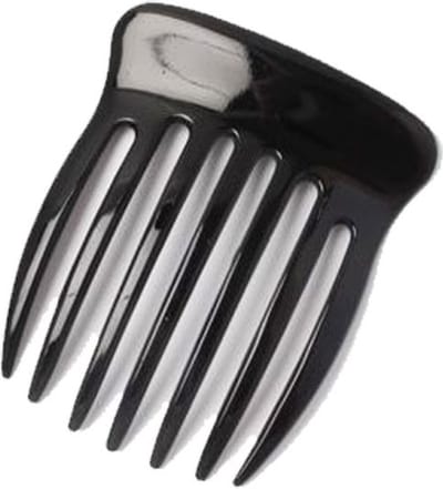 Haarkam met 7 grove tanden 7 cm breed van zwart kunststof
