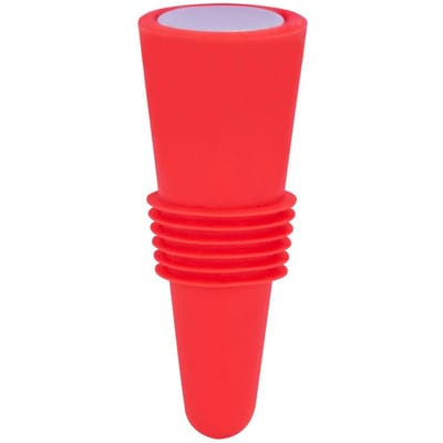 Wijnflesstopper van voedselveilig siliconen roestvrij staal 6,1 x 2,35 cm Decoratief, praktisch en herbruikbaar