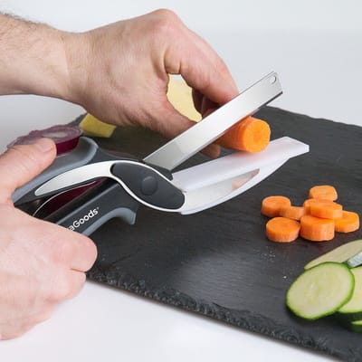 Keukenschaar - Kruidenschaar - Groentesnijder - Groente snijder Handmatig - Mes-schaar - met ingebouwde mini Snijplank - Multifunctioneel
