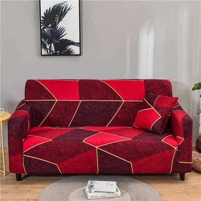Housses de canapé élastiques géométriques pour salon, housse de canapé antidérapante tout compris, extensible en forme de L, housse de canapé d'angle 1 pièce S ( AF-90-140cm)1PC black