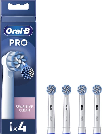 Brosses de Rechange Braun Oral-B Pro Series, Poils Doux Ultra-Fins, PRO Sensitive Clean, Lot de 4, Emballage d'Origine, EB60X-4 [Importation Parallèle] blue