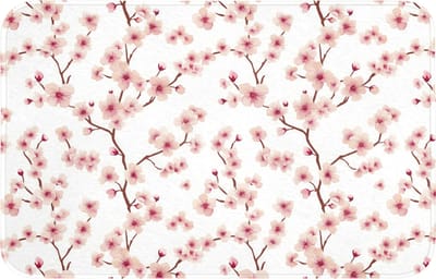 WC mat 80x50 cm - Antislip - Kersenbloesem - Takken - Roze - Toiletmat - Vloermat - Douchemat - Toilet tapijt - Toiletmatten