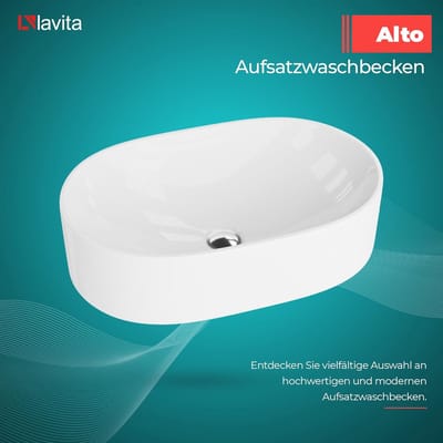 Opzetwastafel Ovaal - Keramische Wasbak - Badkamer Inrichting - Zonder Overloop - 52.5x32.5x14 cm - Wit Hoogglans
