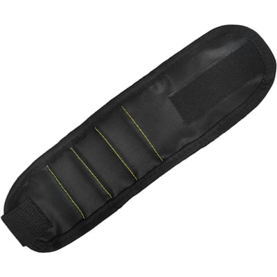 Polsgereedschaphouder 3 Rijen Magnetische Zuigkracht Polsband Organizer voor het Vasthouden van Schroeven Spijkers Bevestigingsmiddelen black