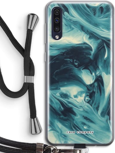 Case Company® - Hoesje met koord geschikt voor Samsung Galaxy A50 hoesje met Koord - Dreaming About Whales - Telefoonhoesje met Zwart Koord - Bescherming aan alle Kanten en Over de Schermrand