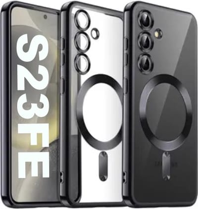 TG Techgrip - Hoesje Geschikt voor Samsung S23FE Magsafe Compatible - Back Cover Hoesje met ingebouwde 9H HD camera glas bescherming - Zwart Hoes Geschikt voor Samsung Galaxy S23 FE