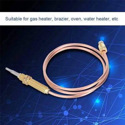 Dailygoods- Thermokoppel Universeel - Hoge Reactiesnelheid - M8 Schroefdraad - Geschikt voor Gaskachel/Oven - Stabiele Prestaties - 60 cm Lengte - Gasthermoelement