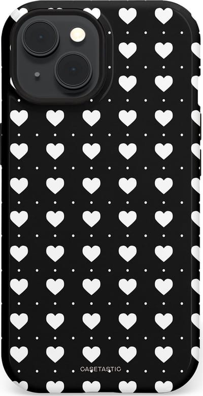 Casetastic Hoesje Geschikt voor Apple iPhone 15 Magsafe - Stijlvolle Beschermende Duo-layer Case - Stipjes en Hartjes