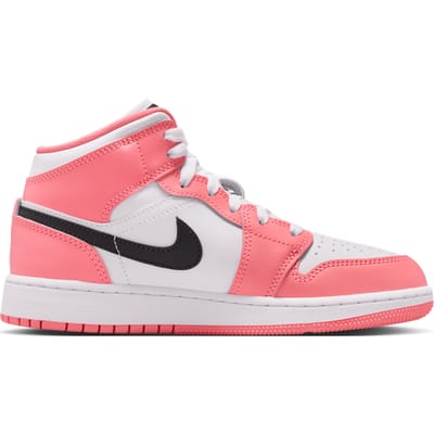 Jordan Aj1 Mid Kindersneakers - Rood - Maat 38 - Mesh/Synthetisch
