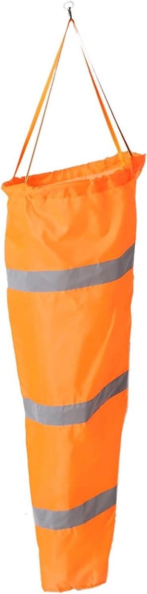 Windsok Windmeter - Windrichting Indicator - Windmetingen Buiten - Hoge Zichtbaarheid Strips - Tot 150cm - Fluorescerend Oranje