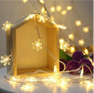 Dailyiled - Sneeuwvlokken - Kerstverlichting - 40 Led - Warm wit - 6m - Slinger