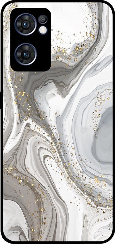 Smartphonica Telefoonhoesje Geschikt voor Oppo Find X5 Lite met marmer opdruk - TPU backcover case marble design - Zilver geschikt voor Oppo Find X5 Lite
