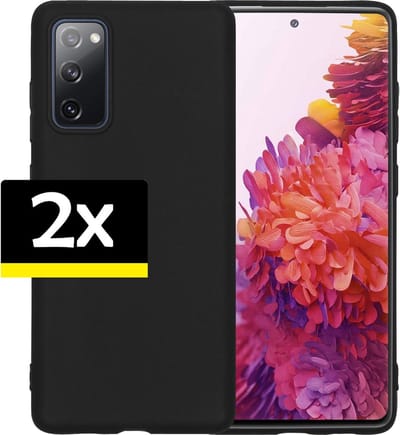 Hoesje - 2 Stuks - Geschikt voor Samsung Galaxy S20 FE - Sterk & Shockproof - Case Siliconen - Back Cover - Telefoon Hoes - Telefoonhoesjes - Zwart