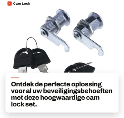 Dailygoods- Cam Lock - 2 Stuks - Met 4 Sleutels - Geschikt voor Kast/Deur - Duurzaam Zinklegering - Veilig Ontwerp - Kastslot