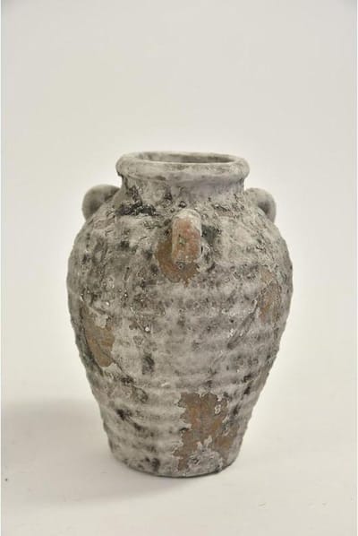 Kruiken En Flessen - Kruik ''raw'' Met 3 Oren 13x13x17cm Grey