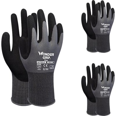 3 paar nitril geïmpregneerde werkhandschoenen Veiligheidshandschoenen voor tuinonderhoud Magazijn voor heren Size M black
