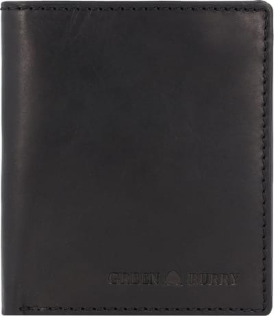 Greenburry Pure Black Portemonnee RFID-bescherming Leer 11 cm - Jongens - Horizontaal - black