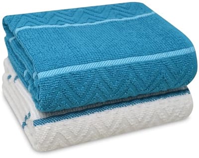 Grote 100% Katoenen Keukendoeken - Absorberend en Zacht (2 Stuks, Groenblauw)