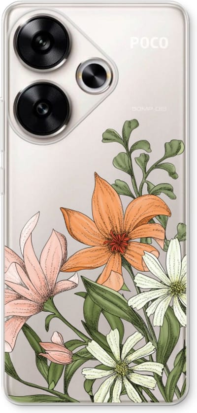 Case Company® - Hoesje geschikt voor Xiaomi Poco F6 hoesje - Floral bouquet - Soft Cover Telefoonhoesje - Bescherming aan alle Kanten en Schermrand