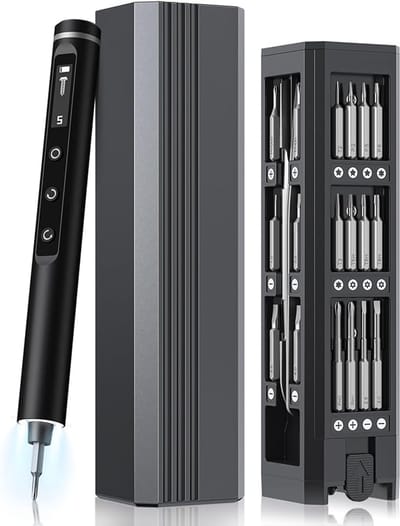 Mini elektrische schroevendraaierset, magnetisch, met accu, 5 snelheden, LED-koppelweergave