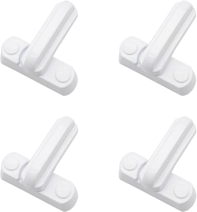 Set van 4 Raamsloten en Deursloten voor Extra Beveiliging, Antidiefstal Beveiliging voor PVC/uPVC Ramen en Deuren - Wit
