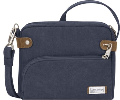 Travelon Heritage Anti-diefstal Small Crossbody Tas – Compacte Crossbody met RFID & Snijbestendige Band – Indigo