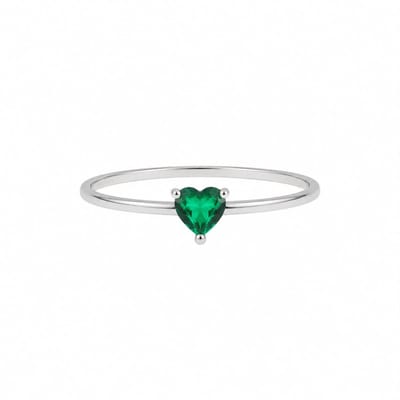 ring met groene harte zirkonia