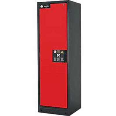 Veiligheidskast type 90, B 600 mm Deur links 6 uittrekbakken, signaalrood