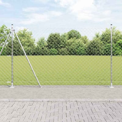 vidaXL - gaashek - met - betonnen - voetstuk - 10 - x - 1,4 - m - Gegalvaniseerd - staal