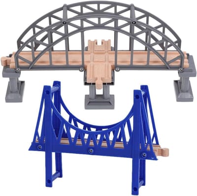 Treinbaan Bruggen - Model Spoorsets - Creatief Spelen - Educatief Kinderspeelgoed - 31.5 x 17 x 13 cm - Diverse Kleuren