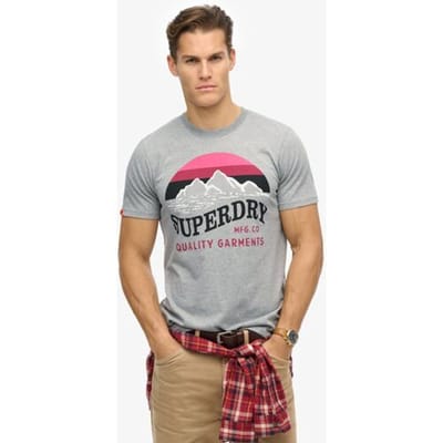 Superdry Classic Great Outdoors Relaxed T-shirt Lichtgrijs Grootte: S