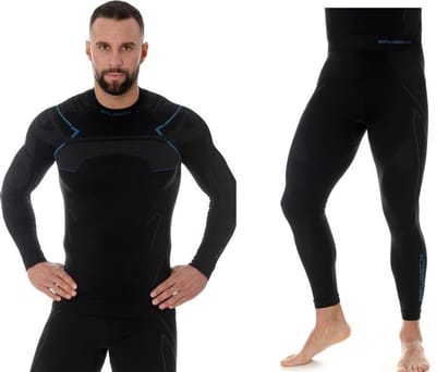 Brubeck Thermokleding Heren - Thermo Set met Nilit® Heat - Zwart/Blauw M