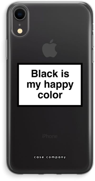 Case Company® - Hoesje geschikt voor iPhone XR hoesje - Black is my happy color - Soft Cover Telefoonhoesje - Bescherming aan alle Kanten en Schermrand