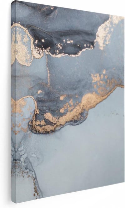 Artaza Canvas Schilderij Marmer Goud - 30x40 cm - Klein - Abstracte Wanddecoratie - Muurdecoratie Woonkamer - Kamer Accessoires
