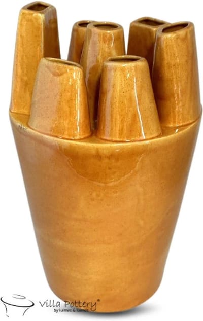 Vaas - Villa Pottery - Decoratie - Woondecoratie - Keramiek - Flowerpower 3_3 Yellow Reactive