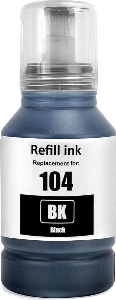 Huismerk geschikt voor Epson 104 XL Zwarte Inkt - Geschikt voor EcoTank ET-1810 - ET-2721 - ET-2814 - ET-2820 - ET-2825