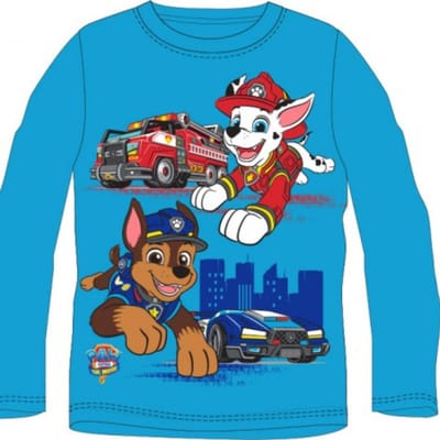 Paw Patrol Chase Marshall - Kinder T-shirt - Lange Mouw - Bovenstuk - Maat 128 CM - Kindermode Paw Patrol Nickelodeon T-Shirts