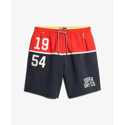 Superdry - Nautical zwemshort met logo - 43 cm - Heren - Zwembroeken