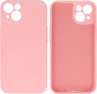 Hoesje Geschikt voor iPhone 13 - 2.0mm Dikke Fashion Telefoonhoesje Backcover - Siliconen Hoesje - Roze