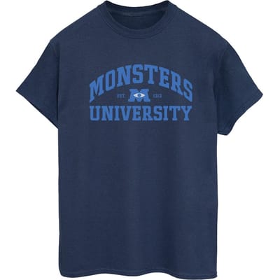 Disney Dames/Dames Monsters University Logo Boyfriend T-shirt (Marineblauw)