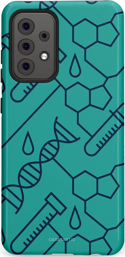 Casetastic hoesje geschikt voor Samsung Galaxy A52 (2021) 5G / Samsung Galaxy A52 (2021) 4G - Dubbellaagse bescherming - DNA Creaties - Fashion Case - Turquoise
