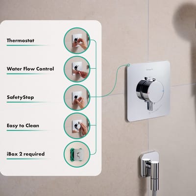 hansgrohe Ecostat Comfort Q - Inbouwthermostaat - 2 functies - Douche thermostaat - Zekerheidscombinatie EN1717 - Chroom