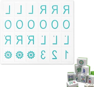 Mahjongbord Oefenbord - Tegel Spel - Strategie Verbeteren - Compact Lichtgewicht - 185 x 16 cm - Hemelsblauw